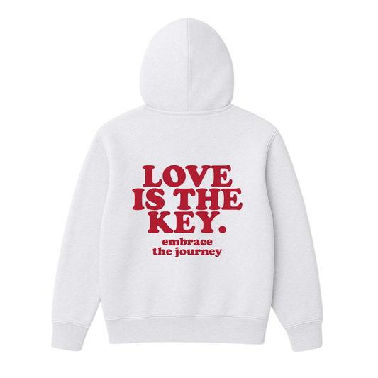 Love Is The Key Hoodie (White Marle)
